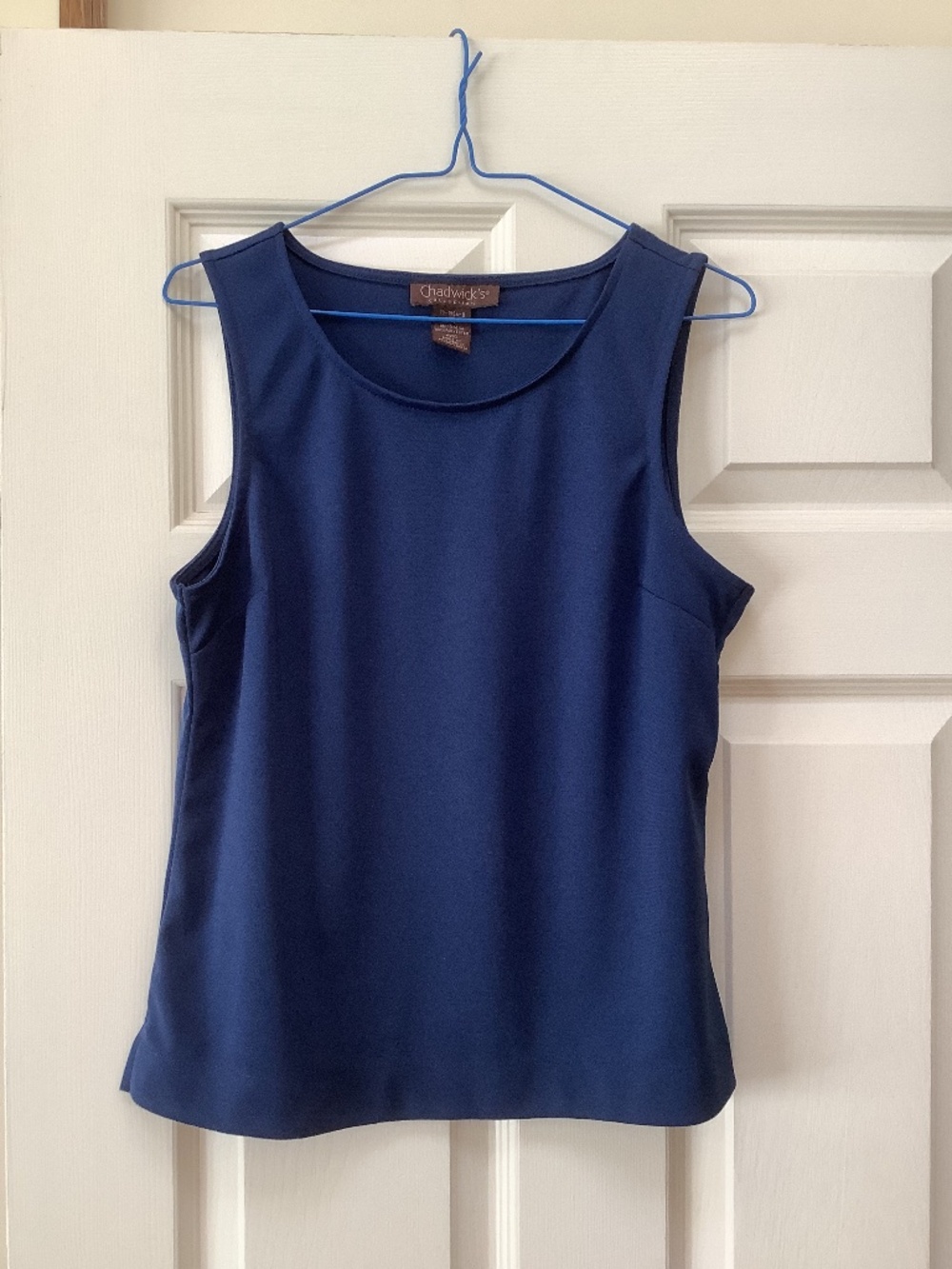 Chadwick’s sleeveless navy blue top. Size medium